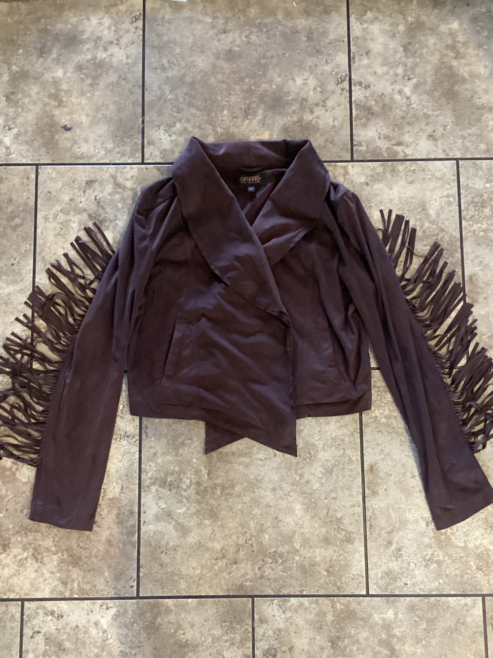 Brown suede leather jacket